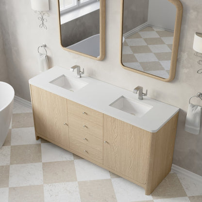 James Martin - Gracyn 72" Double Vanity, Coastal Driftwood, w/ 3 CM White Zeus Quartz Top - D125-V72-CSD-3WZ view 7