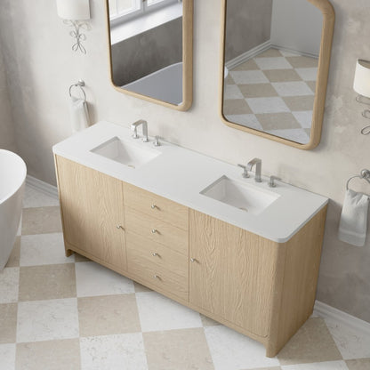 James Martin - Gracyn 72" Double Vanity, Coastal Driftwood, w/ 3 CM White Zeus Quartz Widespread Top - D125-V72-CSD-WWZ view 6