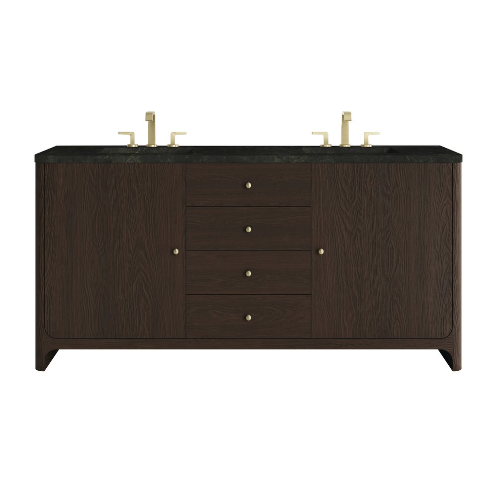 James Martin - Gracyn 72" Double Vanity, Sable, w/ 3 CM Phantome Eclos Widespread Top - D125-V72-SBL-WPHT view 1