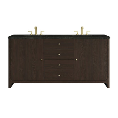 James Martin - Gracyn 72" Double Vanity, Sable, w/ 3 CM Phantome Eclos Widespread Top - D125-V72-SBL-WPHT view 1
