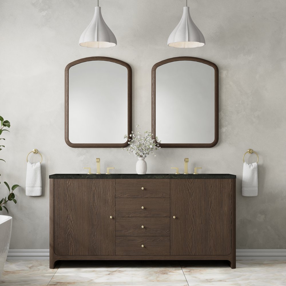 James Martin - Gracyn 72" Double Vanity, Sable, w/ 3 CM Phantome Eclos Widespread Top - D125-V72-SBL-WPHT view 2