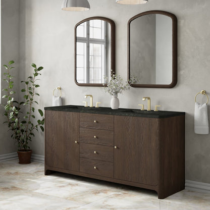 James Martin - Gracyn 72" Double Vanity, Sable, w/ 3 CM Phantome Eclos Widespread Top - D125-V72-SBL-WPHT view 3