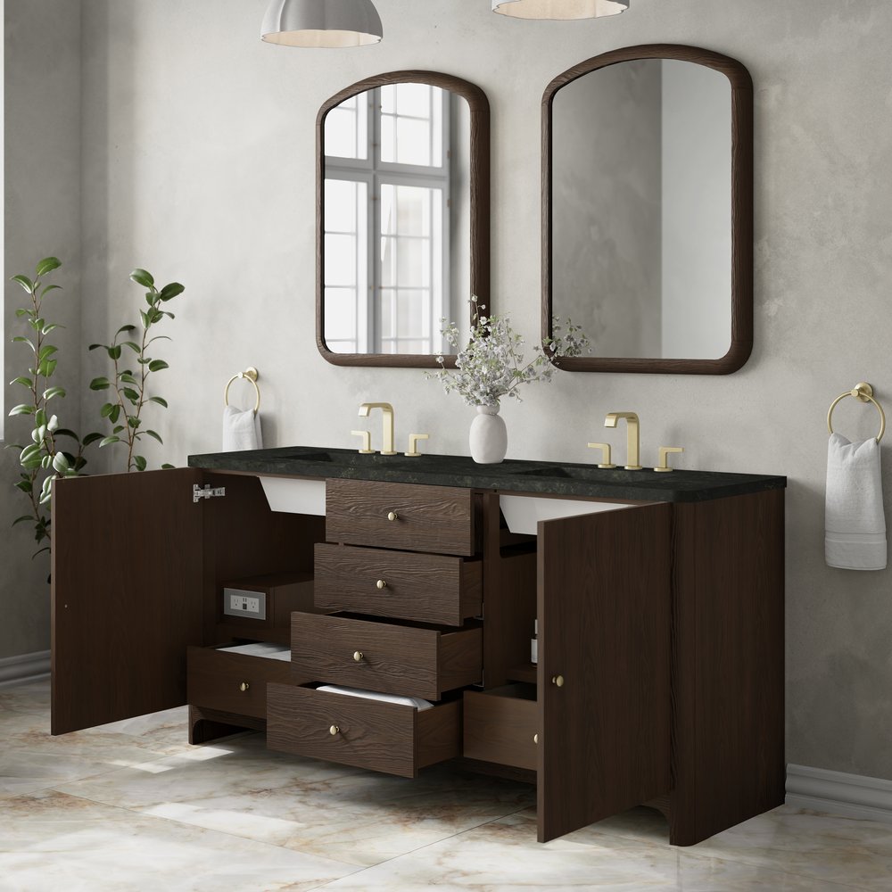 James Martin - Gracyn 72" Double Vanity, Sable, w/ 3 CM Phantome Eclos Widespread Top - D125-V72-SBL-WPHT view 4