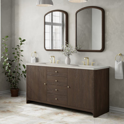 James Martin - Gracyn 72" Double Vanity, Sable, w/ 3 CM Siberian Silestone Top w/FreePower Wireless Charger - D125-V72-SBL-FSFR view 3