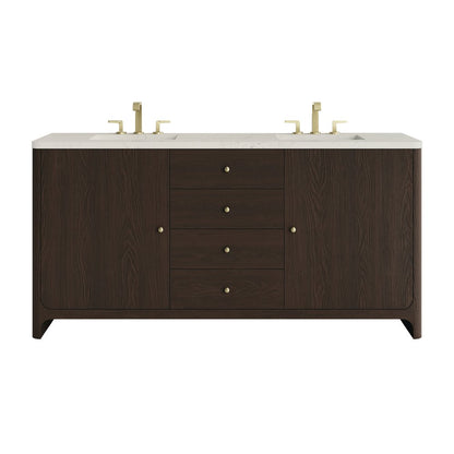 James Martin - Gracyn 72" Double Vanity, Sable, w/ 3 CM Siberian Silestone Widespread Top - D125-V72-SBL-WSFR view 1