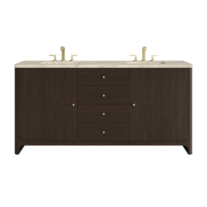 James Martin - Gracyn 72" Double Vanity, Sable, w/ 3 CM Tajnar Eclos Widespread Top - D125-V72-SBL-WTJR view 1