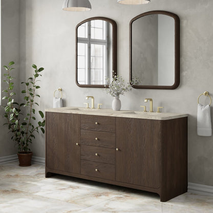James Martin - Gracyn 72" Double Vanity, Sable, w/ 3 CM Tajnar Eclos Widespread Top - D125-V72-SBL-WTJR view 3
