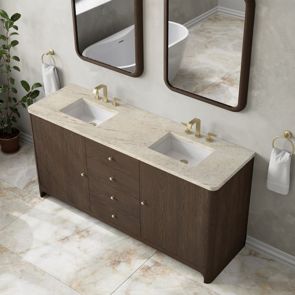 James Martin - Gracyn 72" Double Vanity, Sable, w/ 3 CM Tajnar Eclos Widespread Top - D125-V72-SBL-WTJR view 5