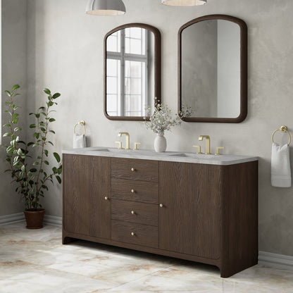 James Martin - Gracyn 72" Double Vanity, Sable, w/ 3 CM Victorian Silver Quartz Widespread Top - D125-V72-SBL-WVSL view 3