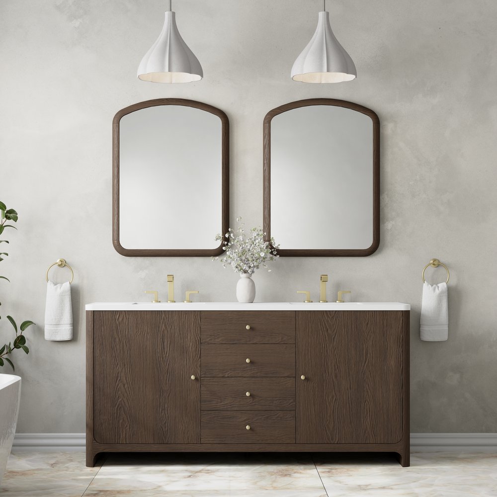 James Martin - Gracyn 72" Double Vanity, Sable, w/ 3 CM White Zeus Quartz Widespread Top - D125-V72-SBL-WWZ view 2