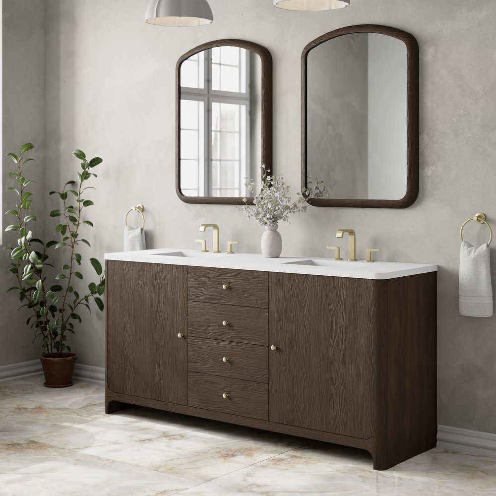 James Martin - Gracyn 72" Double Vanity, Sable, w/ 3 CM White Zeus Quartz Widespread Top - D125-V72-SBL-WWZ view 3