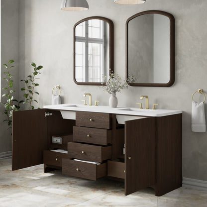 James Martin - Gracyn 72" Double Vanity, Sable, w/ 3 CM White Zeus Quartz Widespread Top - D125-V72-SBL-WWZ view 4