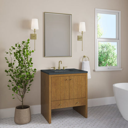 James Martin - Hudson 30" Single Vanity, Honey Oak w/ 3 CM Charcoal Soapstone Silestone Top - 435-V30-HNO-3CSP view 4