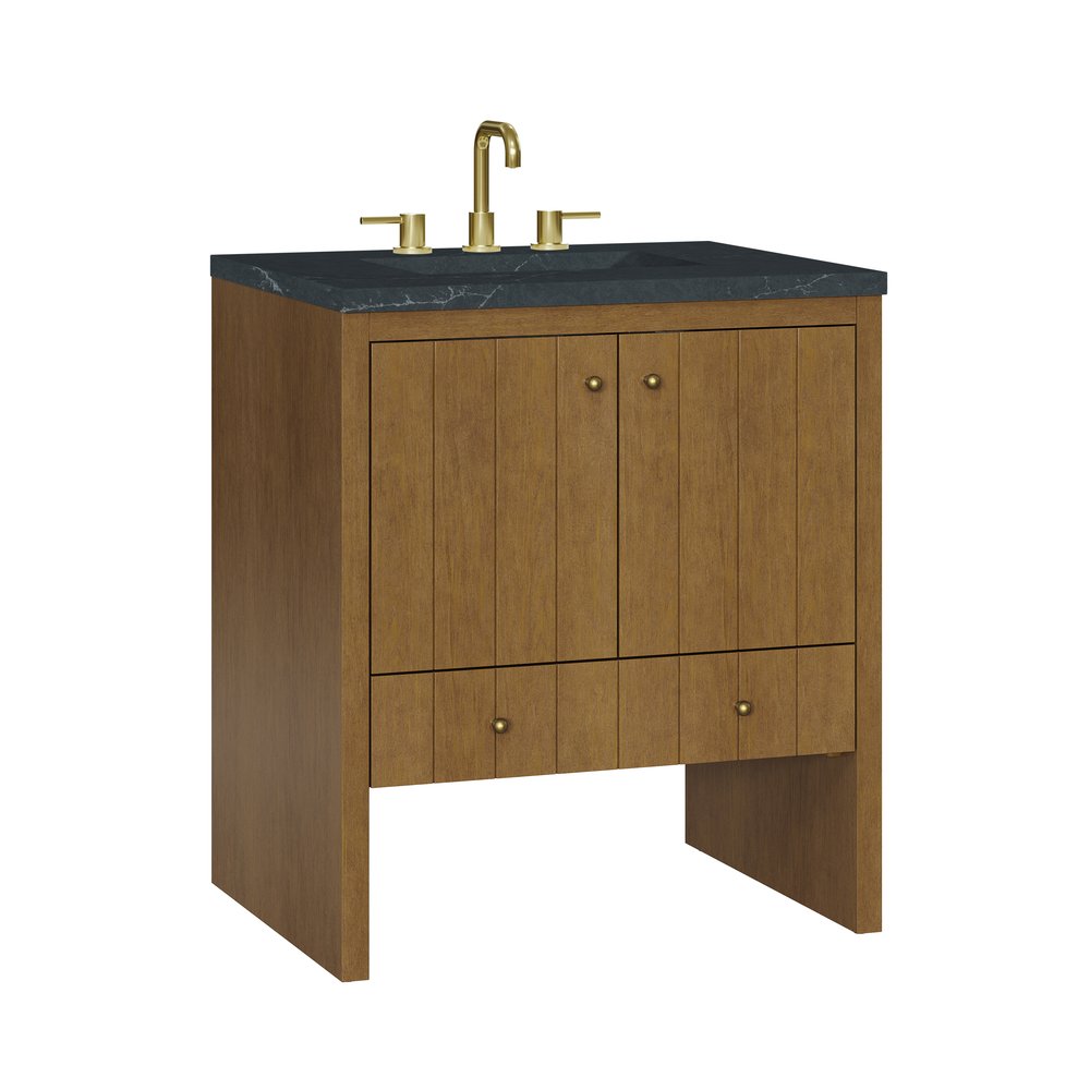 James Martin - Hudson 30" Single Vanity, Honey Oak w/ 3 CM Charcoal Soapstone Silestone Top - 435-V30-HNO-3CSP view 11