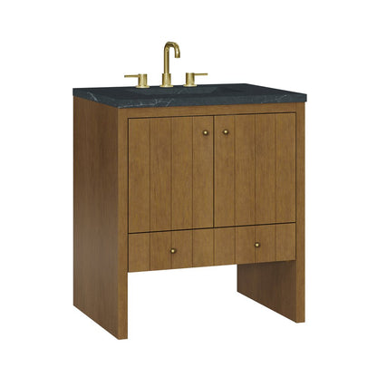 James Martin - Hudson 30" Single Vanity, Honey Oak w/ 3 CM Charcoal Soapstone Silestone Top - 435-V30-HNO-3CSP view 11