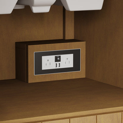 James Martin - Hudson 30" Single Vanity, Honey Oak w/ 3 CM Eternal Jasmine Pearl Silestone Top - 435-V30-HNO-3EJP view 14