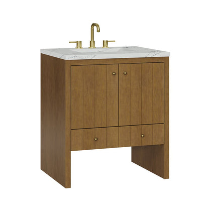 James Martin - Hudson 30" Single Vanity, Honey Oak w/ 3 CM Ethereal Noctis Silestone Top - 435-V30-HNO-3ENC view 11