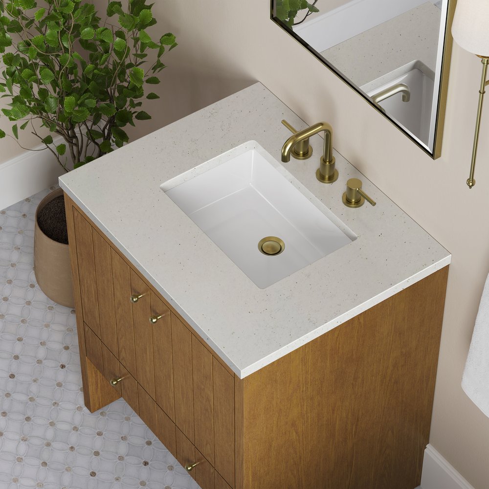 James Martin - Hudson 30" Single Vanity, Honey Oak w/ 3 CM Lime Delight Silestone Top - 435-V30-HNO-3LDL view 8