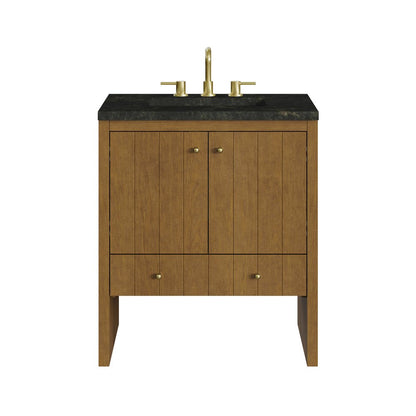 James Martin - Hudson 30" Single Vanity, Honey Oak w/ 3 CM Phantome Eclos Top - 435-V30-HNO-3PHT view 1