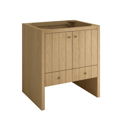 James Martin - Hudson 30" Single Vanity, Light Natural Oak w/ 3 CM Carrara Marble Top - 435-V30-LNO-3CAR view 2