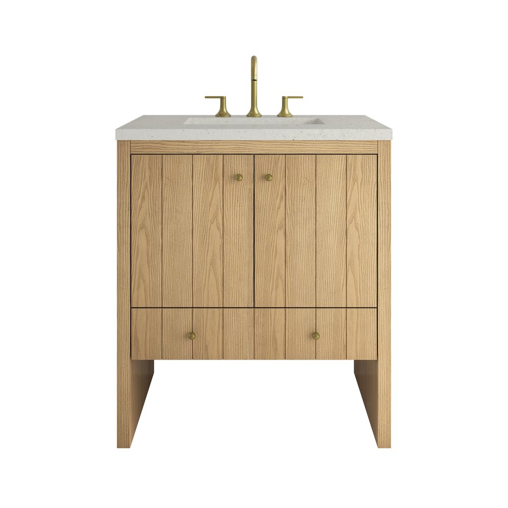 James Martin - Hudson 30" Single Vanity, Light Natural Oak w/ 3 CM Lime Delight Silestone Top - 435-V30-LNO-3LDL view 1