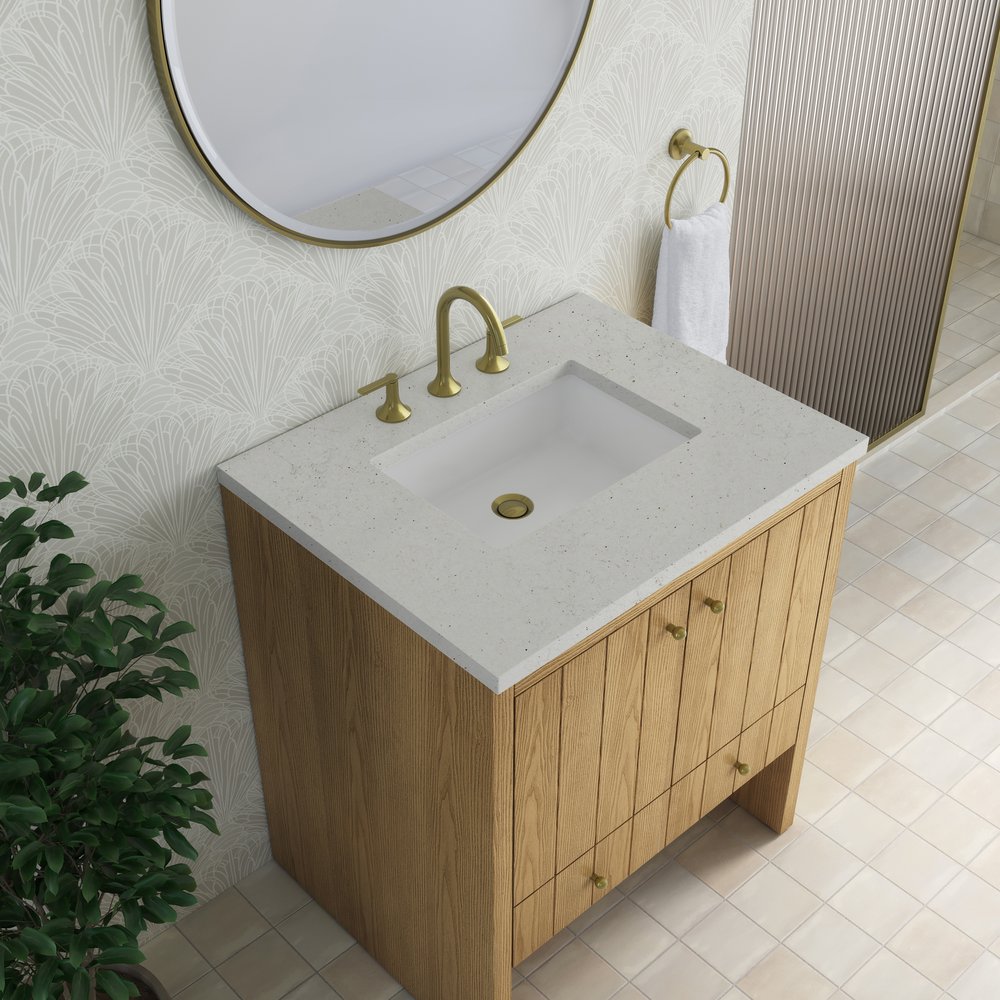 James Martin - Hudson 30" Single Vanity, Light Natural Oak w/ 3 CM Lime Delight Silestone Top - 435-V30-LNO-3LDL view 8