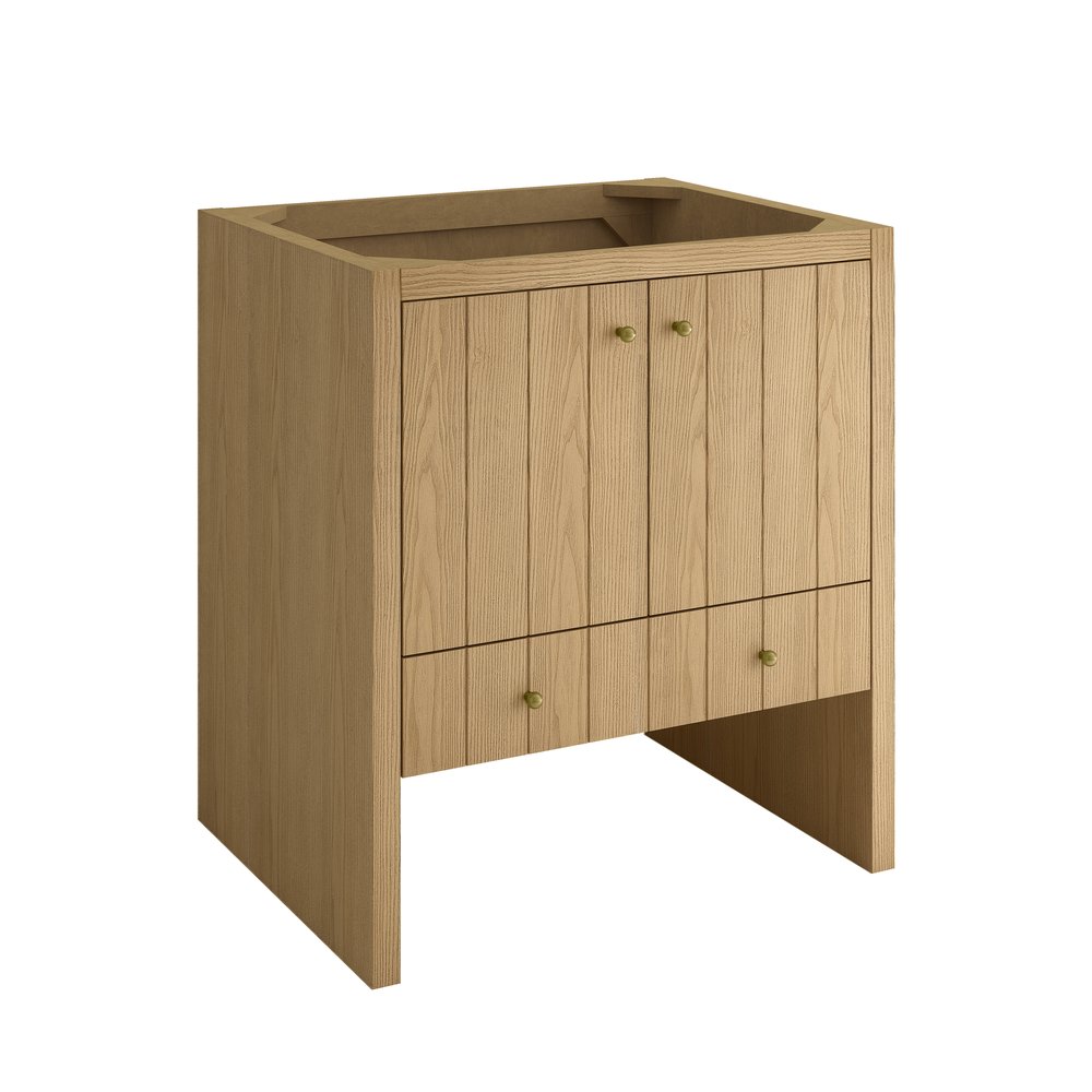 James Martin - Hudson 30" Single Vanity, Light Natural Oak w/ 3 CM Parisien Bleu Silestone Top - 435-V30-LNO-3PBL view 2