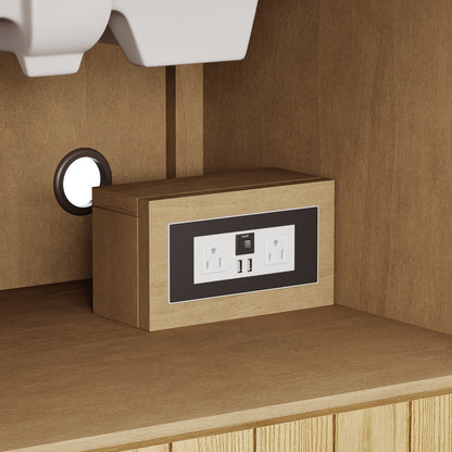 James Martin - Hudson 30" Single Vanity, Light Natural Oak w/ 3 CM Parisien Bleu Silestone Top - 435-V30-LNO-3PBL view 14