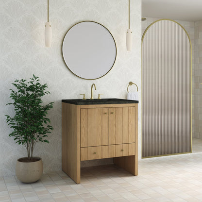 James Martin - Hudson 30" Single Vanity, Light Natural Oak w/ 3 CM Phantome Eclos Top - 435-V30-LNO-3PHT view 4
