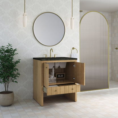 James Martin - Hudson 30" Single Vanity, Light Natural Oak w/ 3 CM Phantome Eclos Top - 435-V30-LNO-3PHT view 5