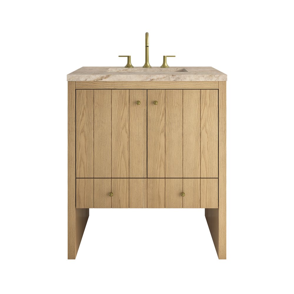 James Martin - Hudson 30" Single Vanity, Light Natural Oak w/ 3 CM Tajnar Eclos Top - 435-V30-LNO-3TJR view 1