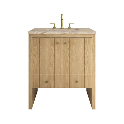 James Martin - Hudson 30" Single Vanity, Light Natural Oak w/ 3 CM Tajnar Eclos Top - 435-V30-LNO-3TJR view 1