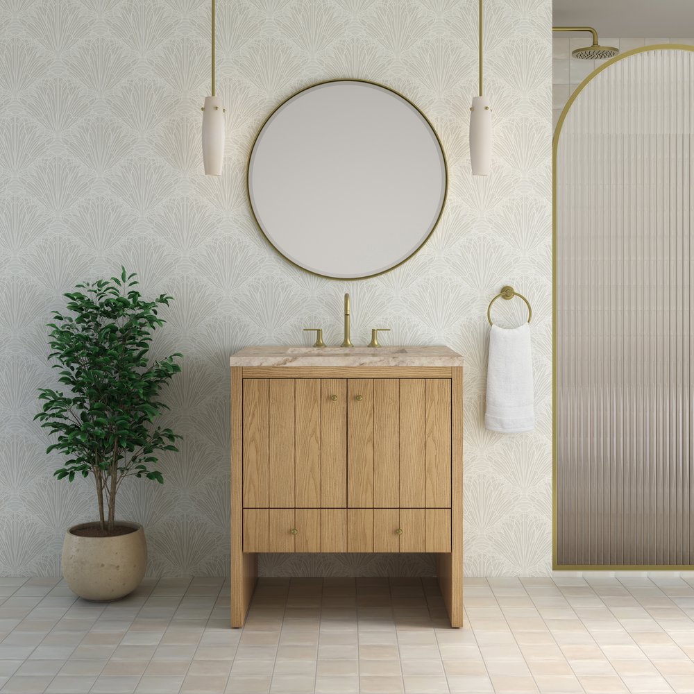 James Martin - Hudson 30" Single Vanity, Light Natural Oak w/ 3 CM Tajnar Eclos Top - 435-V30-LNO-3TJR view 3
