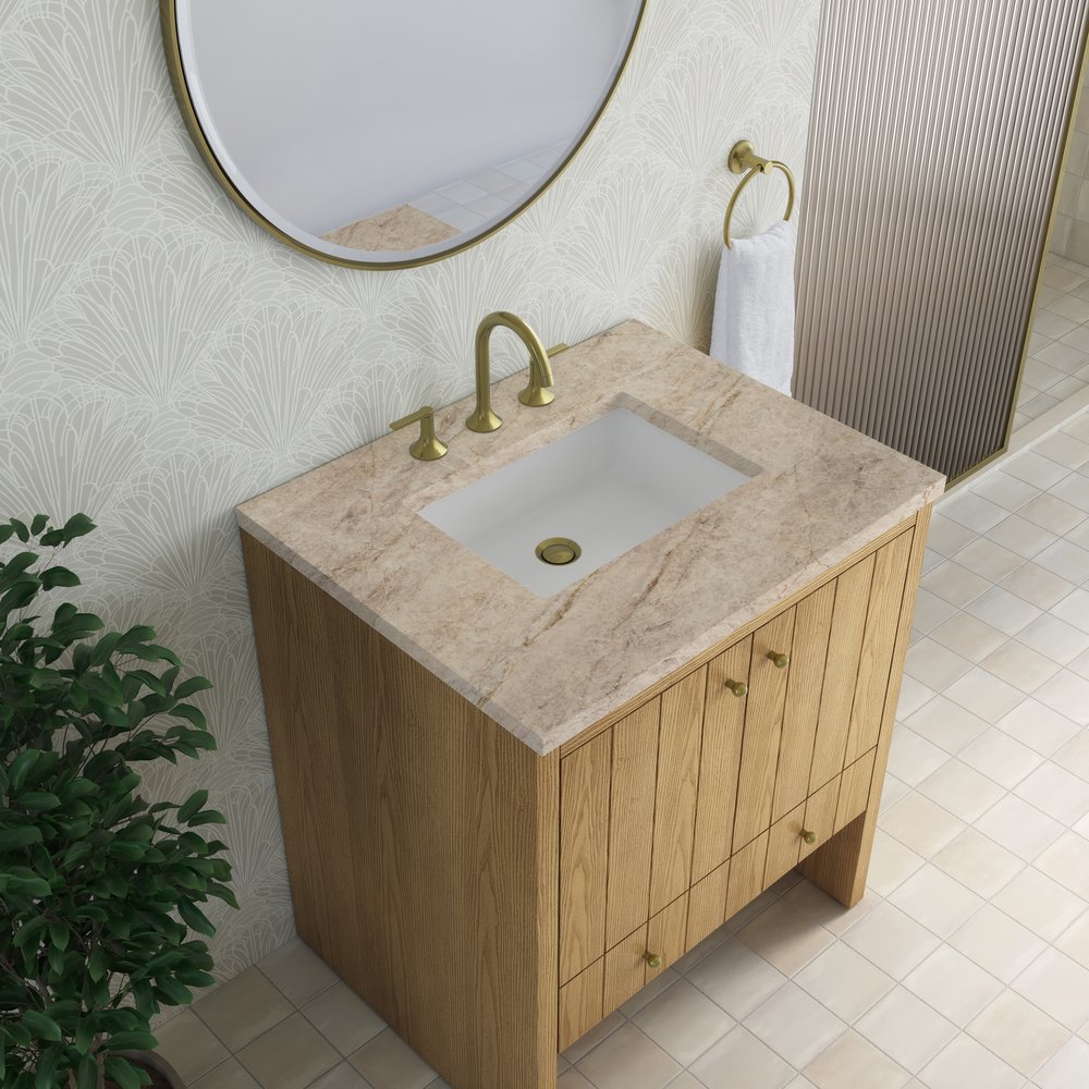 James Martin - Hudson 30" Single Vanity, Light Natural Oak w/ 3 CM Tajnar Eclos Top - 435-V30-LNO-3TJR view 8