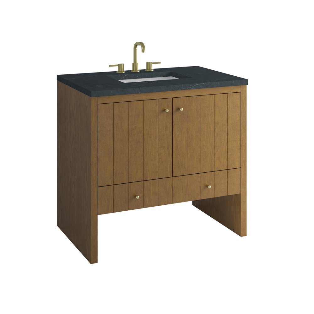 James Martin - Hudson 36" Single Vanity, Honey Oak w/ 3 CM Charcoal Soapstone Silestone Top - 435-V36-HNO-3CSP view 11