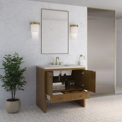 James Martin - Hudson 36" Single Vanity, Honey Oak w/ 3 CM Lime Delight Silestone Top - 435-V36-HNO-3LDL view 5