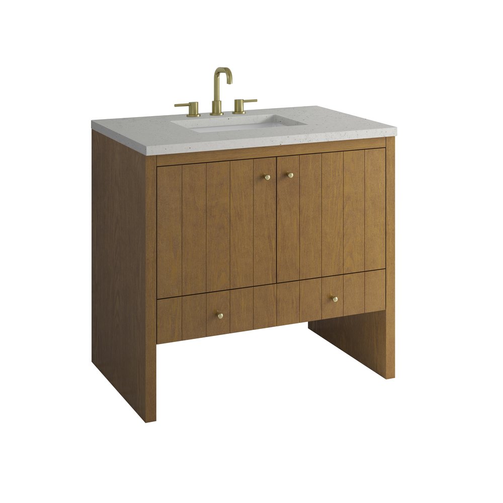 James Martin - Hudson 36" Single Vanity, Honey Oak w/ 3 CM Lime Delight Silestone Top - 435-V36-HNO-3LDL view 11
