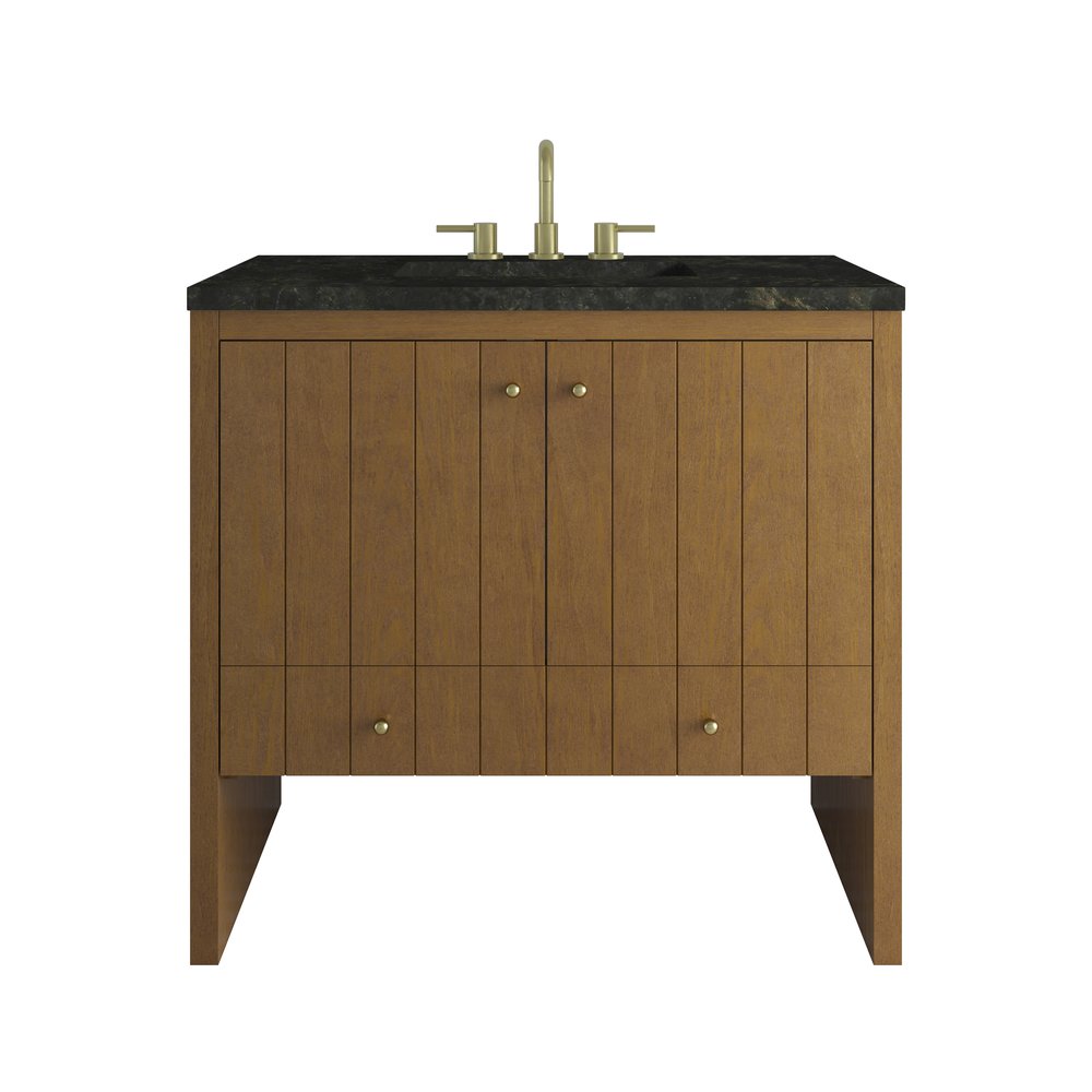 James Martin - Hudson 36" Single Vanity, Honey Oak w/ 3 CM Phantome Eclos Top - 435-V36-HNO-3PHT view 1