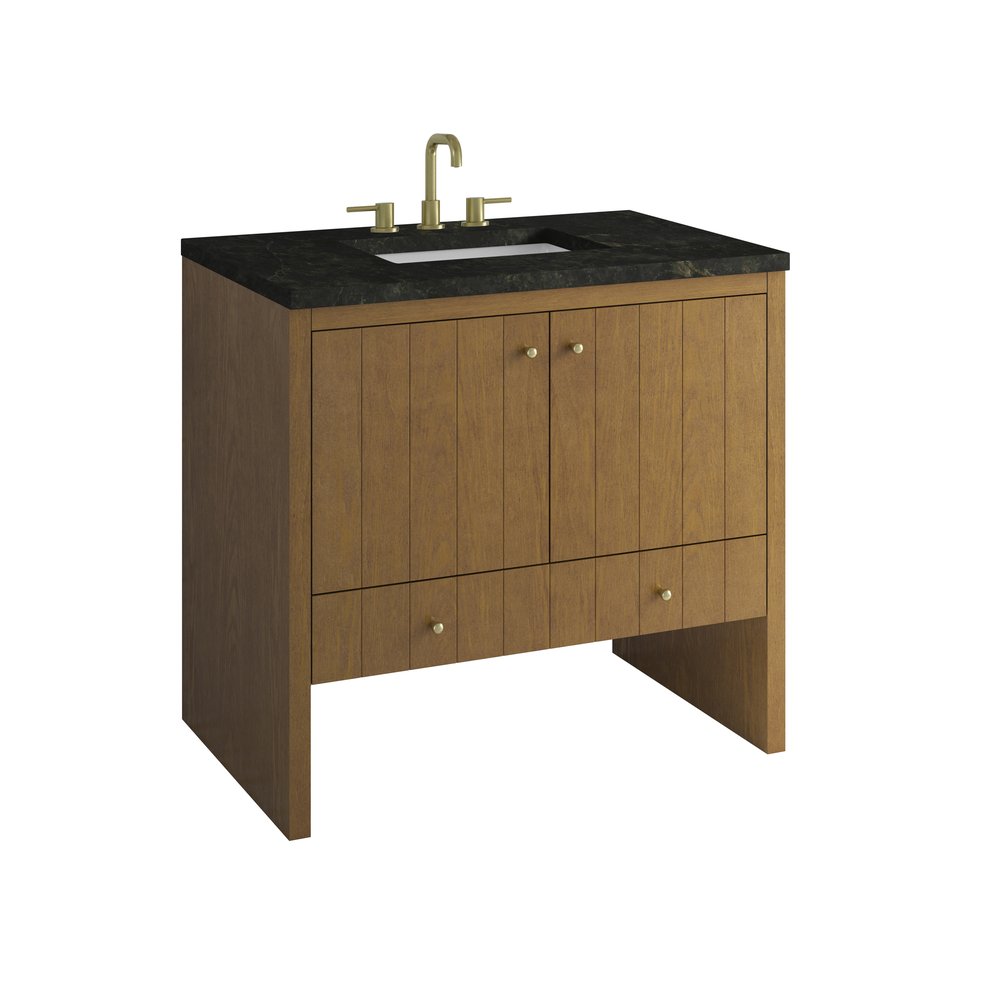 James Martin - Hudson 36" Single Vanity, Honey Oak w/ 3 CM Phantome Eclos Top - 435-V36-HNO-3PHT view 11
