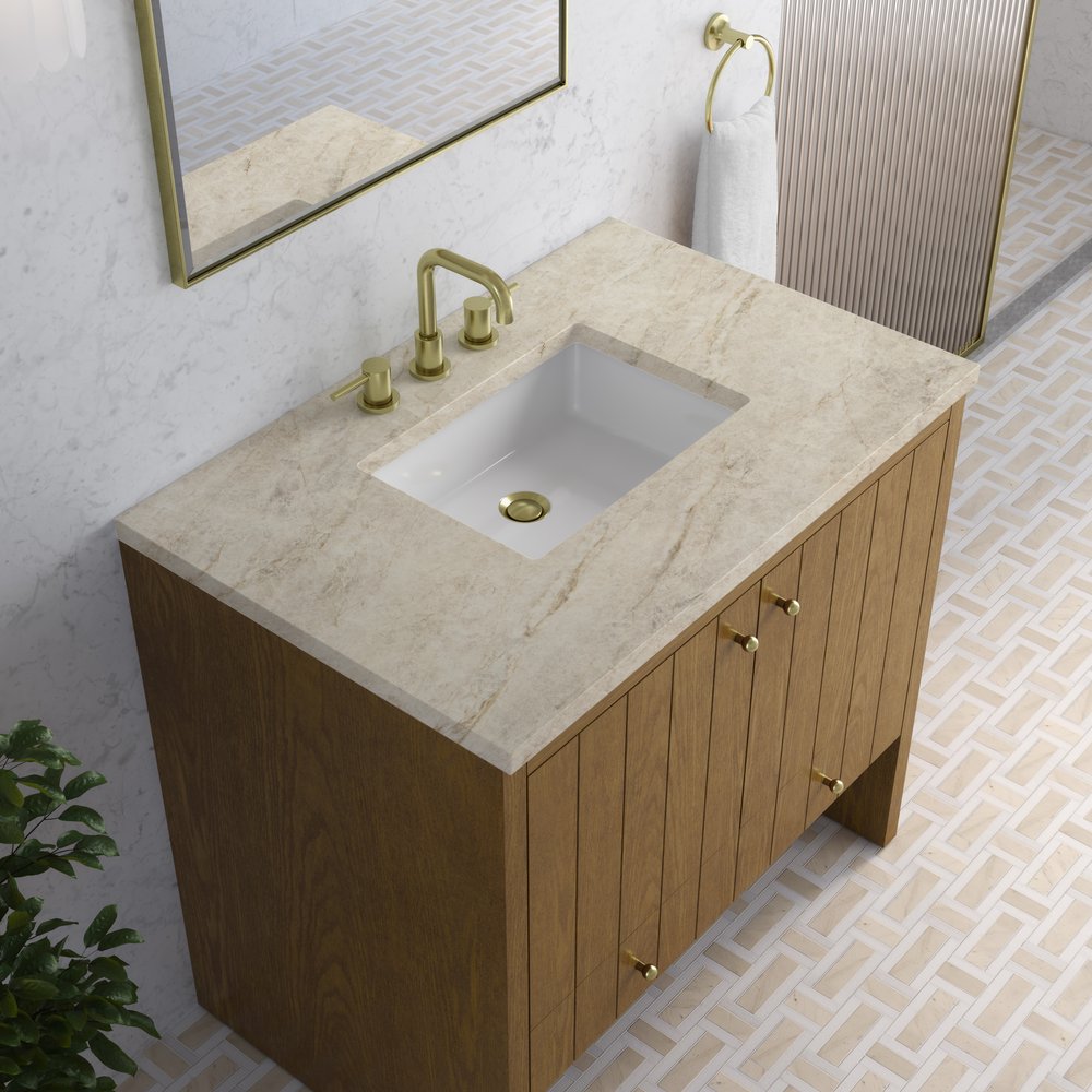 James Martin - Hudson 36" Single Vanity, Honey Oak w/ 3 CM Tajnar Eclos Top - 435-V36-HNO-3TJR view 8
