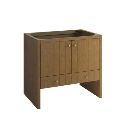 James Martin - Hudson 36" Single Vanity, Honey Oak w/ 3 CM Victorian Silver Silestone Top - 435-V36-HNO-3VSL view 2