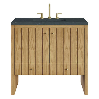 James Martin - Hudson 36" Single Vanity, Light Natural Oak w/ 3 CM Charcoal Soapstone Top - 435-V36-LNO-3CSP view 1