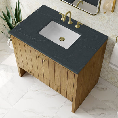 James Martin - Hudson 36" Single Vanity, Light Natural Oak w/ 3 CM Charcoal Soapstone Top - 435-V36-LNO-3CSP view 8