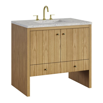 James Martin - Hudson 36" Single Vanity, Light Natural Oak w/ 3 CM Eternal Jasmine Pearl Top - 435-V36-LNO-3EJP view 11