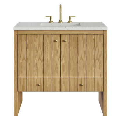 James Martin - Hudson 36" Single Vanity, Light Natural Oak w/ 3 CM Lime Delight Top - 435-V36-LNO-3LDL view 1