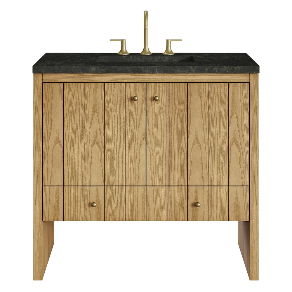 James Martin - Hudson 36" Single Vanity, Light Natural Oak, w/ 3 CM Phantome Eclos Top - 435-V36-LNO-3PHT view 1