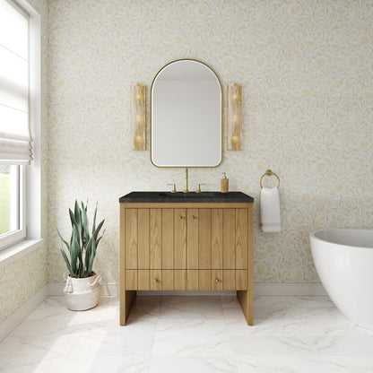 James Martin - Hudson 36" Single Vanity, Light Natural Oak, w/ 3 CM Phantome Eclos Top - 435-V36-LNO-3PHT view 3