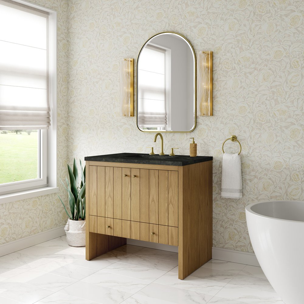 James Martin - Hudson 36" Single Vanity, Light Natural Oak, w/ 3 CM Phantome Eclos Top - 435-V36-LNO-3PHT view 4