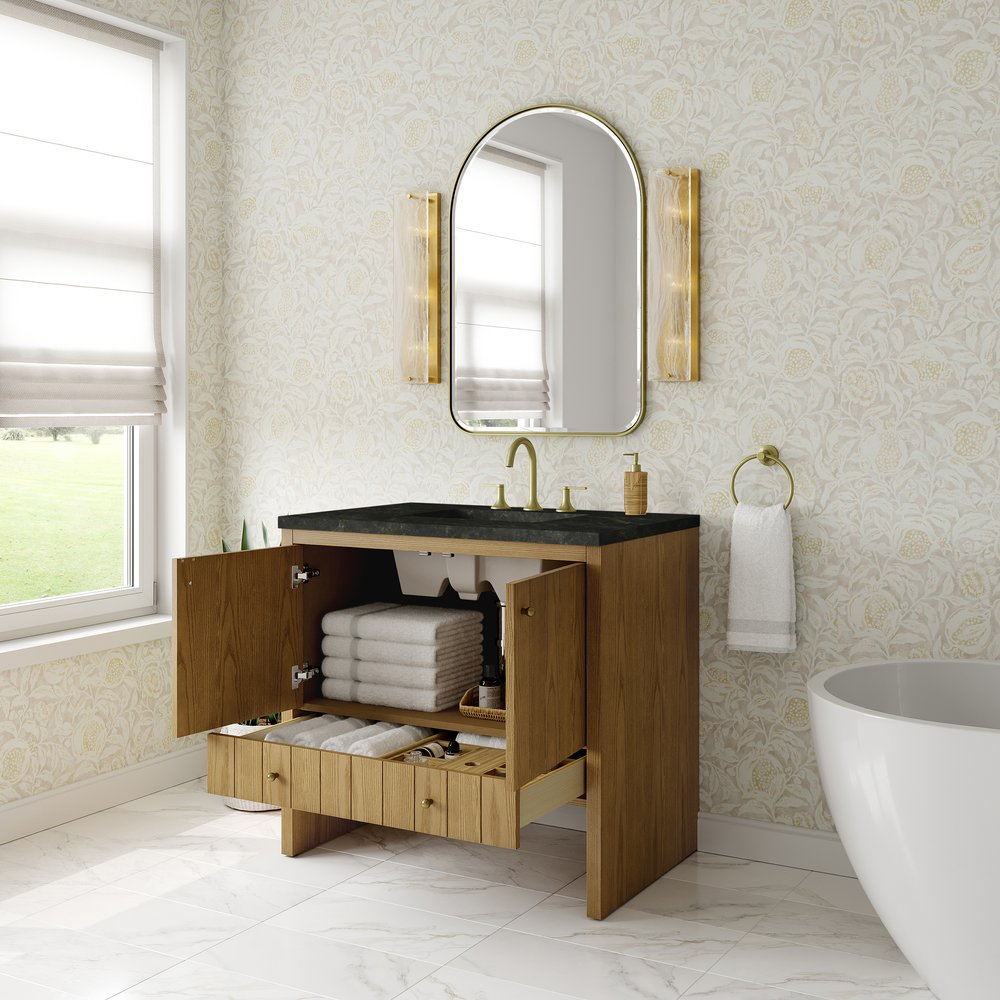 James Martin - Hudson 36" Single Vanity, Light Natural Oak, w/ 3 CM Phantome Eclos Top - 435-V36-LNO-3PHT view 5