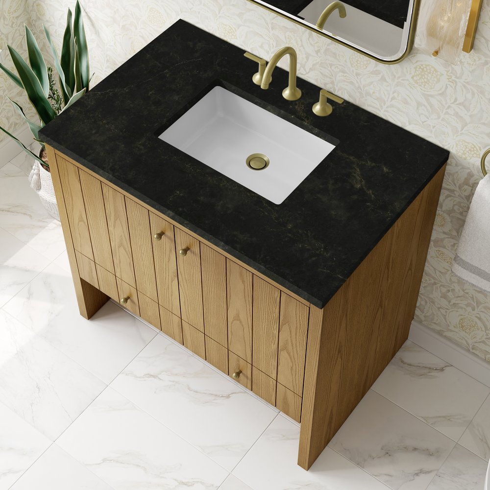 James Martin - Hudson 36" Single Vanity, Light Natural Oak, w/ 3 CM Phantome Eclos Top - 435-V36-LNO-3PHT view 8
